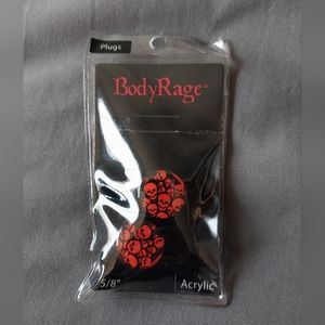 Body Rage black & red skull plugs 5/8"